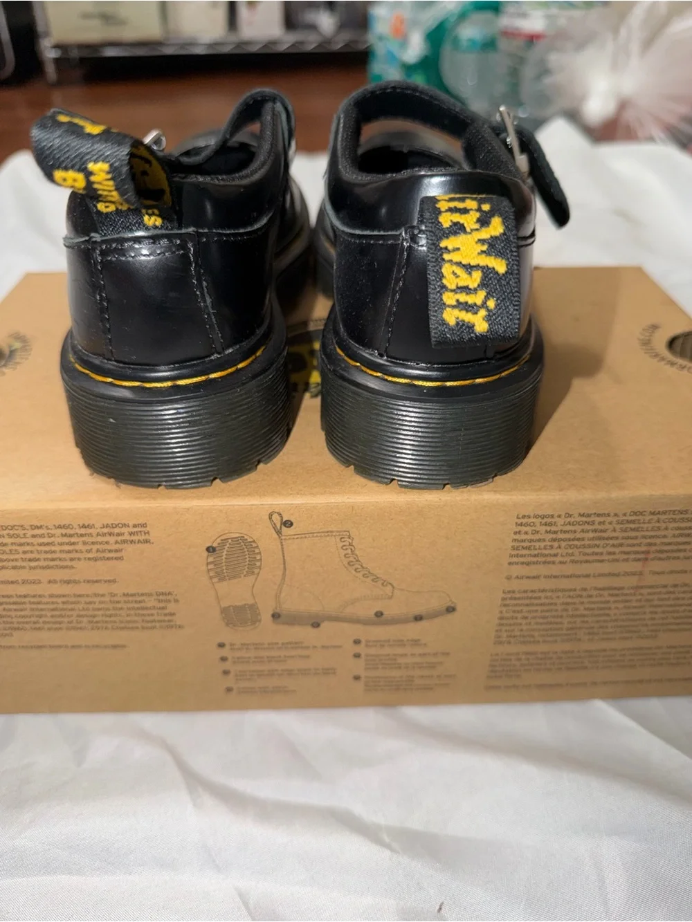 Dr. Martens Girls Black Patent Mary-Jane Strap Shoes